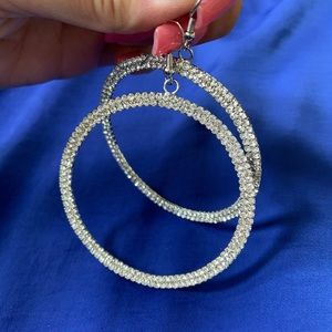 Rhinestone hoop earrings